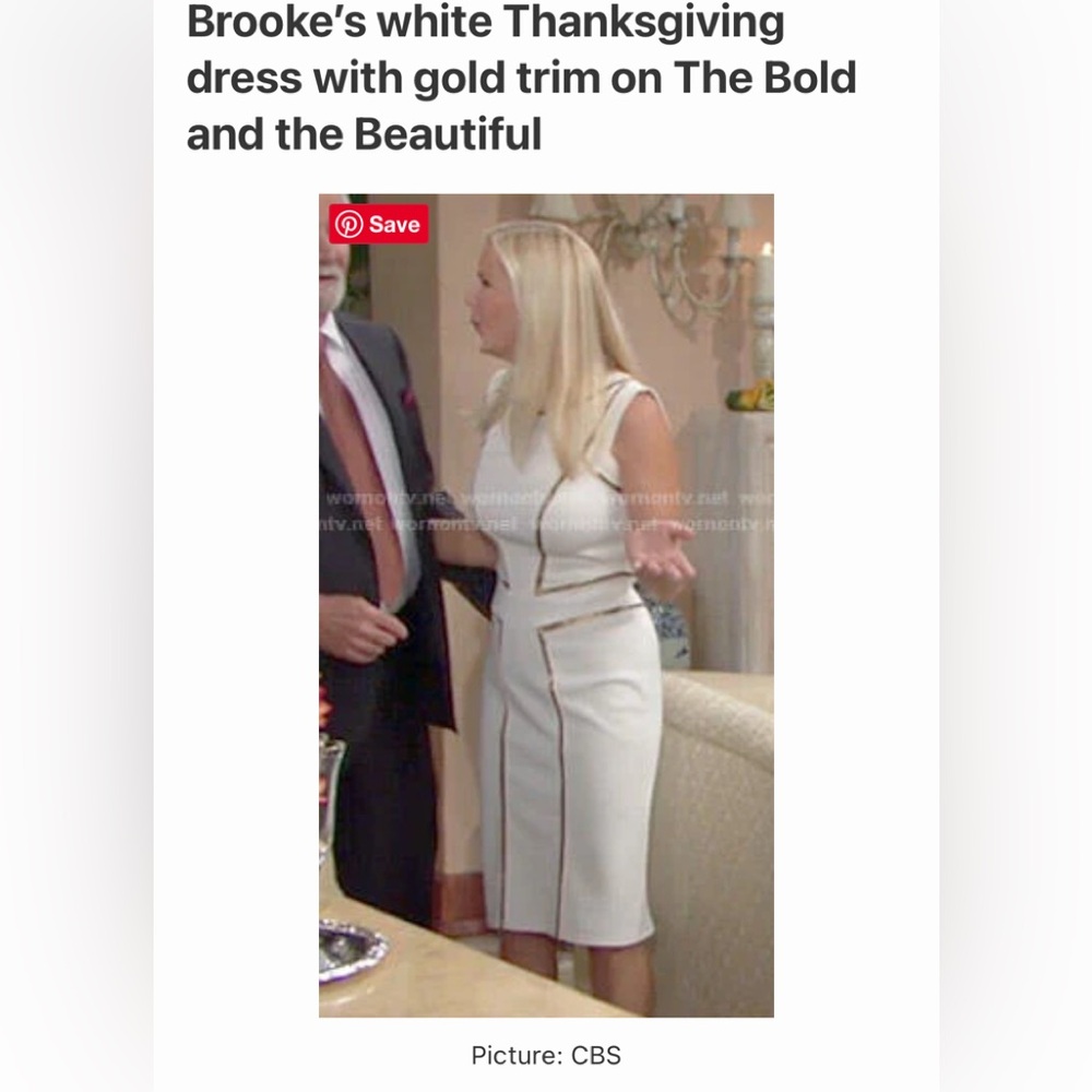 NWT Joseph Ribkoff White and Gold Sequin Dress - Picture 3 of 10